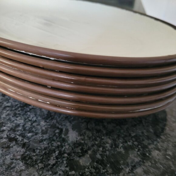 Melamine Restaurant Ware Plates Bowls Appetizer Sauce Dish Brown Cream 10 of eac - Picture 4 of 16